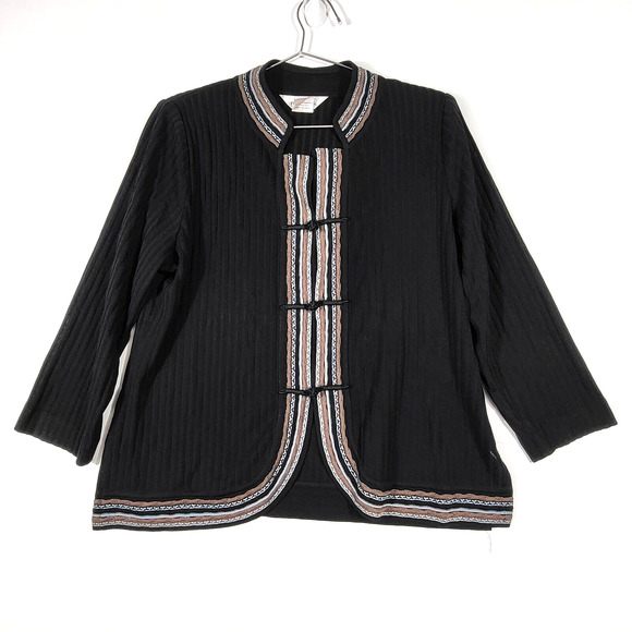 Exclusively Misook Womens Cardigan Size Large Signature Knit Toggle Close Office - Picture 1 of 7